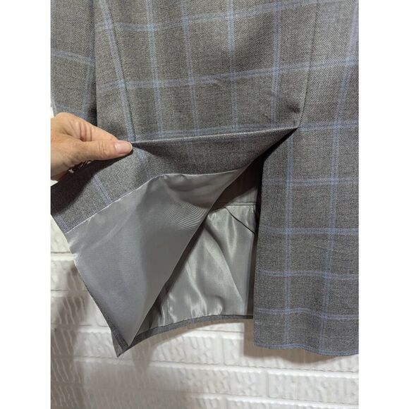 Ralph Lauren Men's Gray & Light Blue Silk Wool Blend Long-Sleeve Blazer Size 42R - Picture 5 of 8